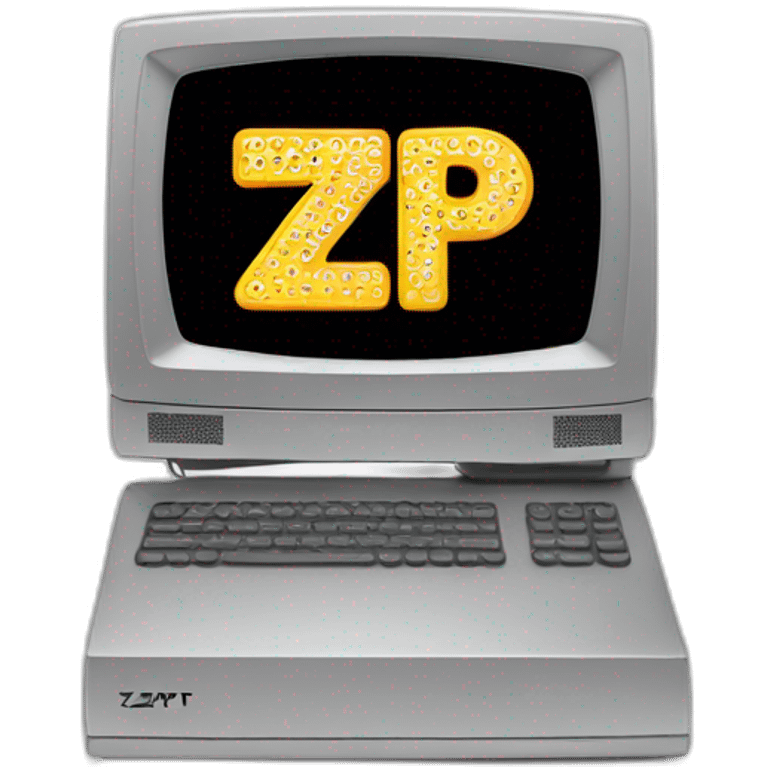 computer flat screen with letters "ZTP" displayed emoji