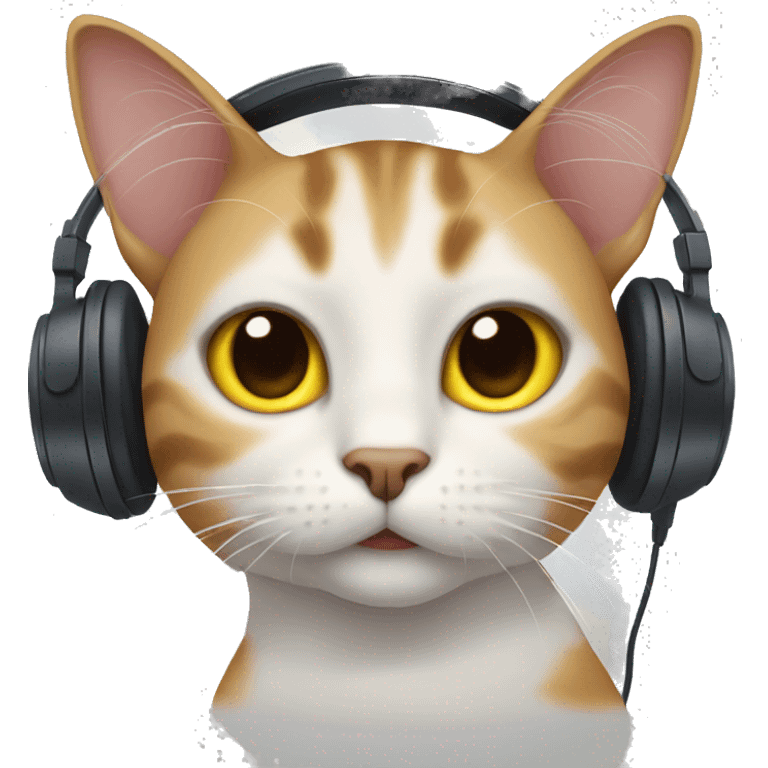 Cat with headphones  emoji