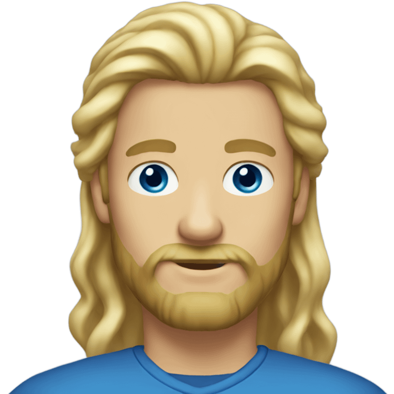 blonde beard with long hair blue eyes emoji