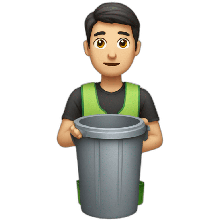 un hombre tirando la basura en el trabjo emoji