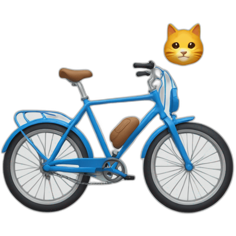 Gato azul y en una bici emoji