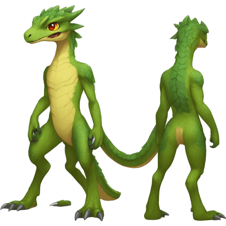 Anthro Sona Fakemon Reptilian Draco-Raptor Full Body emoji