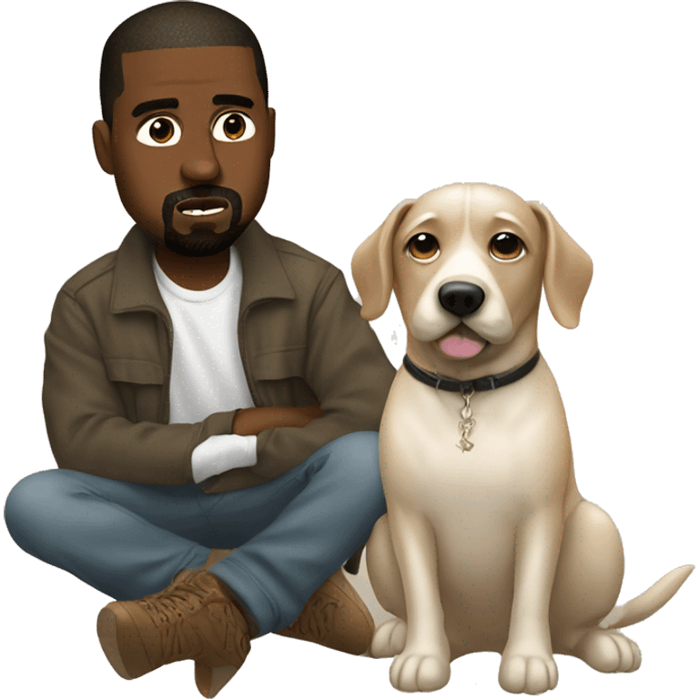 Kanye west with a dog  emoji