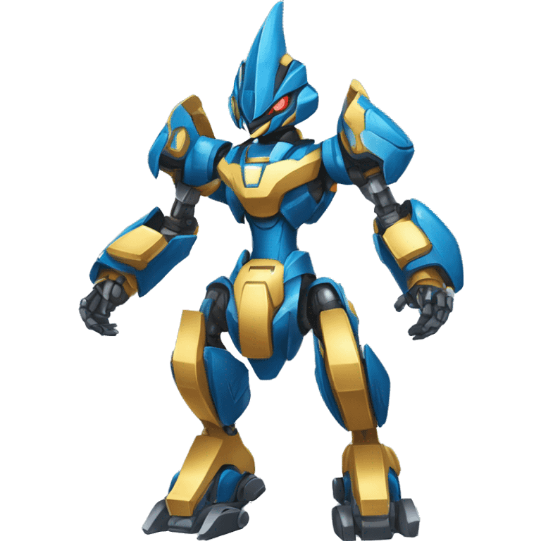 Futuristic mechanical medabot-lucario-mecha full body emoji