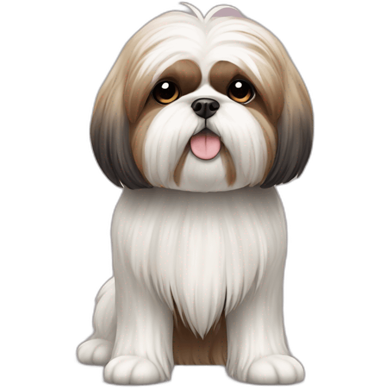 Dog Shih Tzu with long wool full-height  emoji