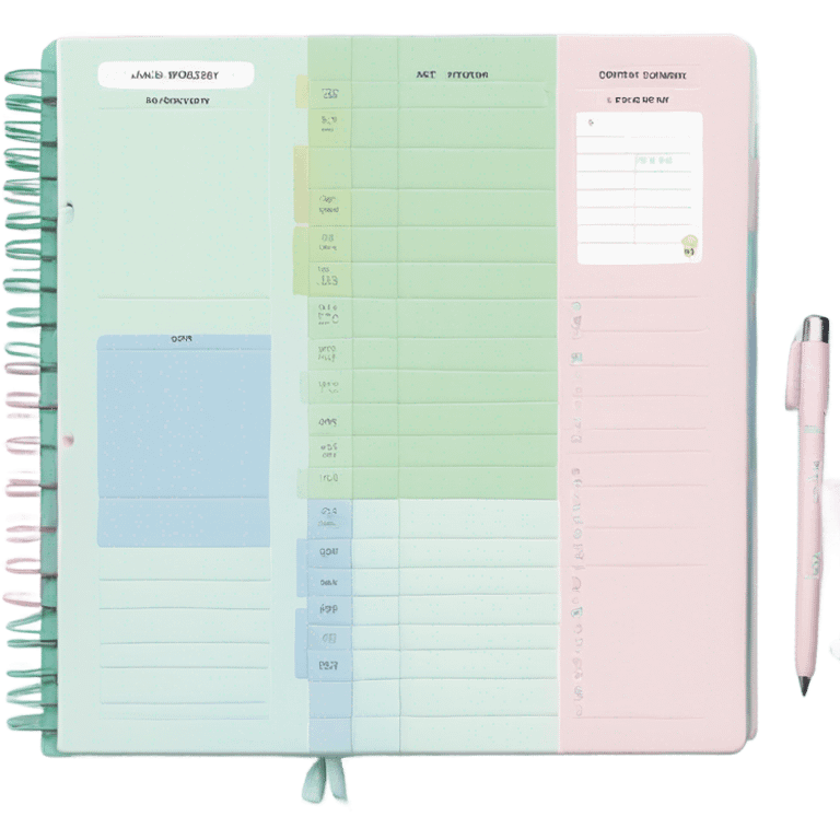 study planner soft colors emoji