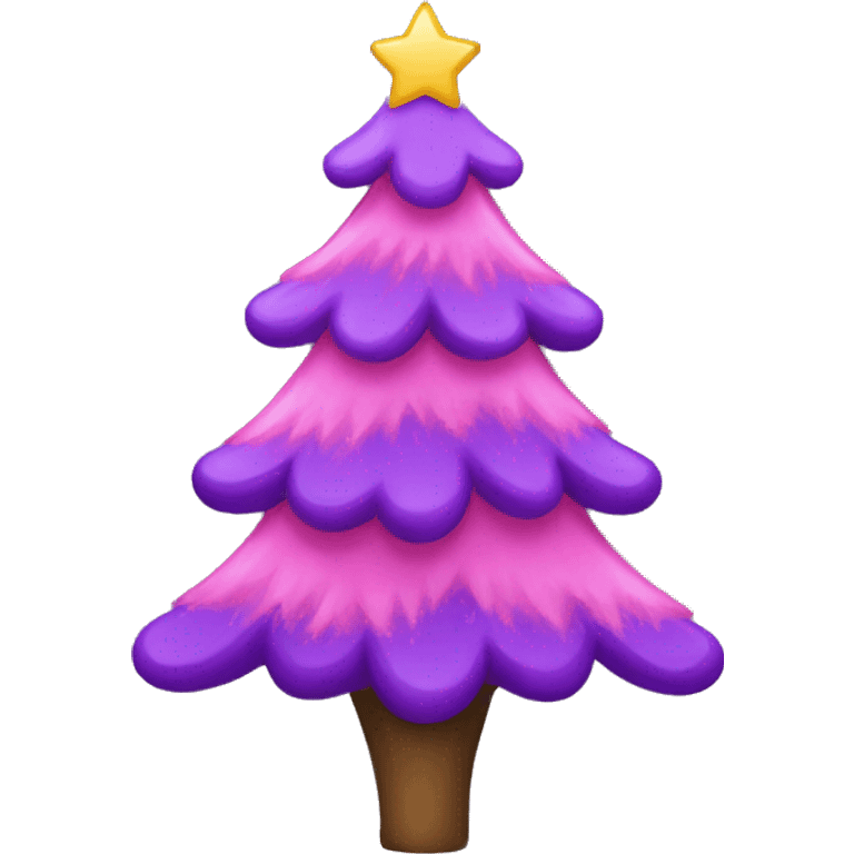 Purple and pink christmas tree emoji