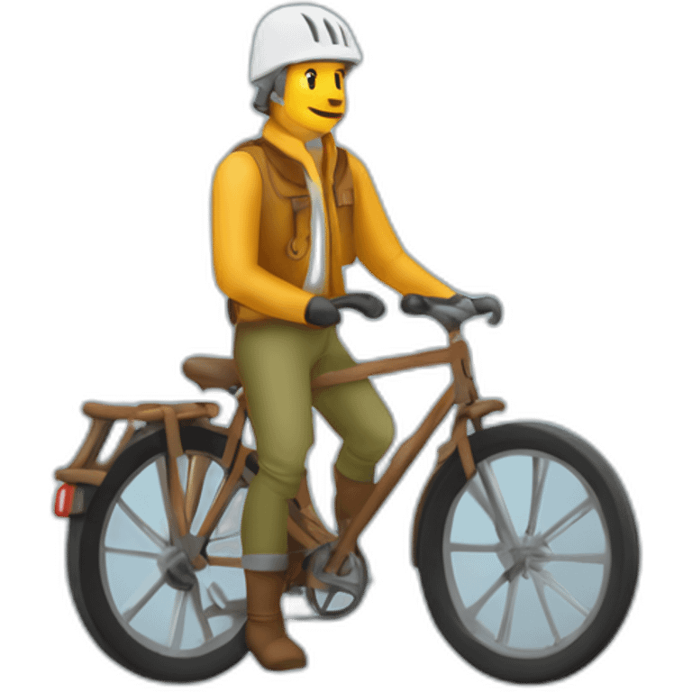 Voyageur randonneur sur une planète toute petite emoji