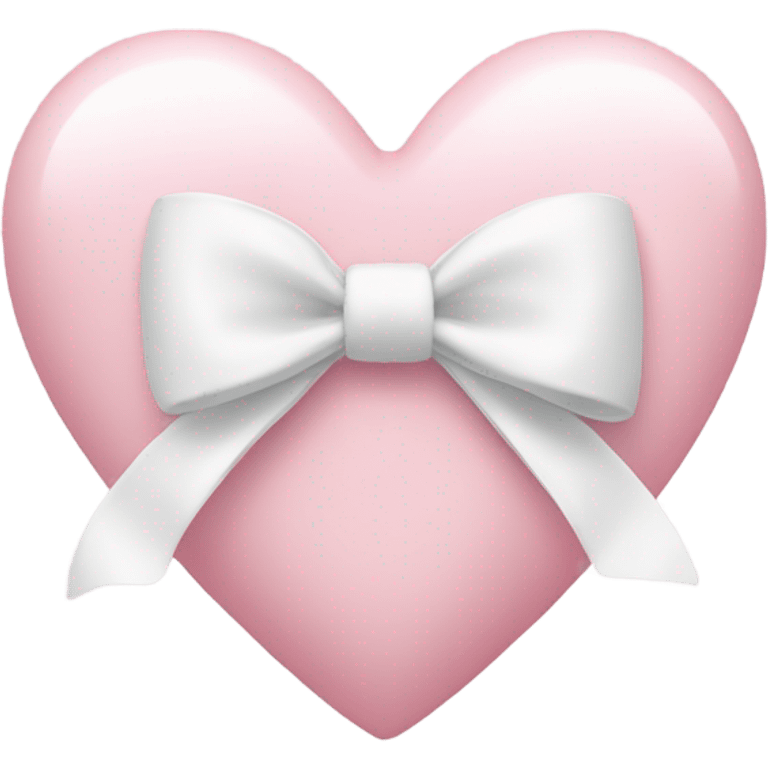 Pastel pink heart with white bow emoji