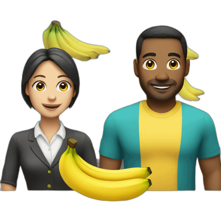 cashier and banana emoji