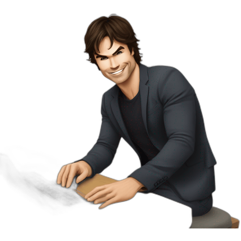 Ian Somerhalder qui boit du sa'g emoji