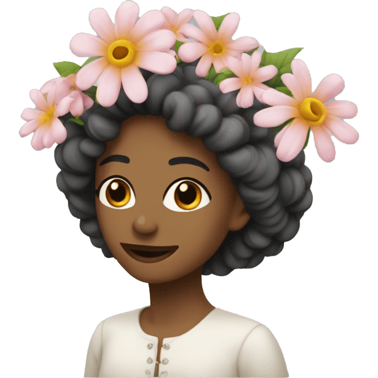 Épouse avec des fleur emoji