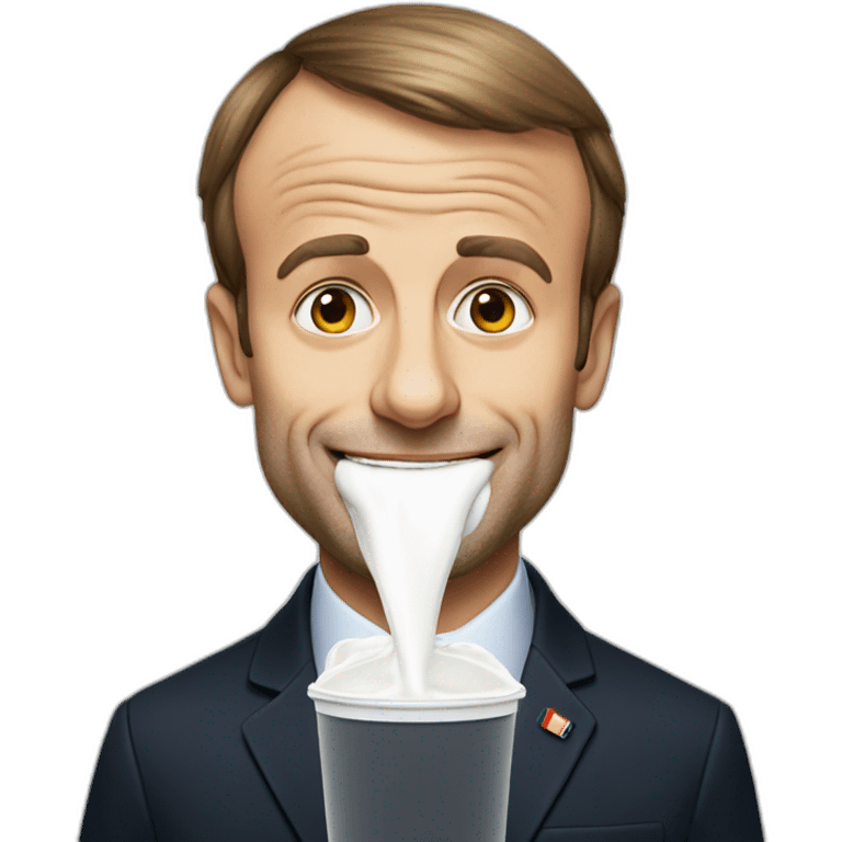 Emmanuel-macron-with-milk-around-the-mouth emoji