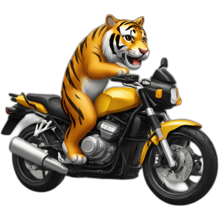 Tigre sur moto emoji