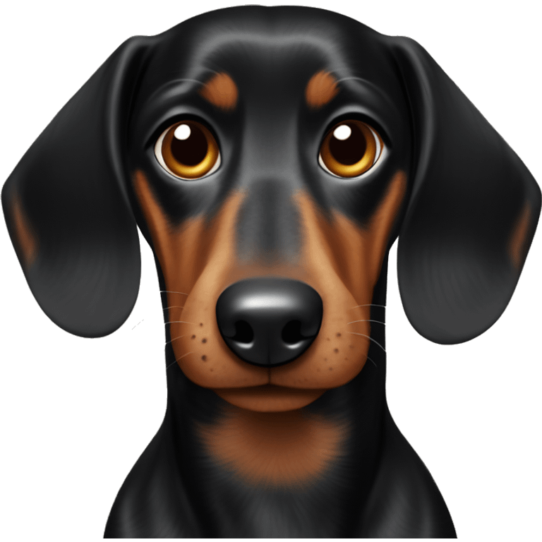 ￼ black dachshund with brown patches emoji