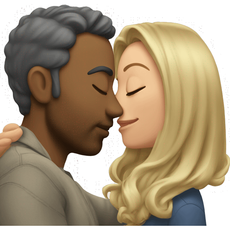 Man kisses woman's forehead
 emoji