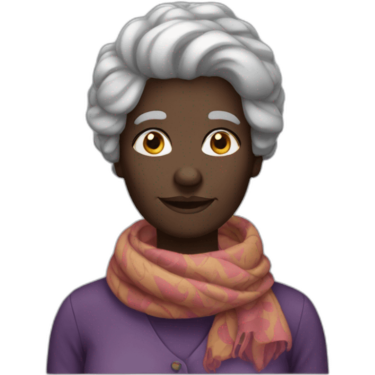 Beautiful darkskin old woman with scarf on her hair emoji