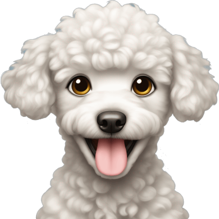 Cute happy poodle puppy emoji