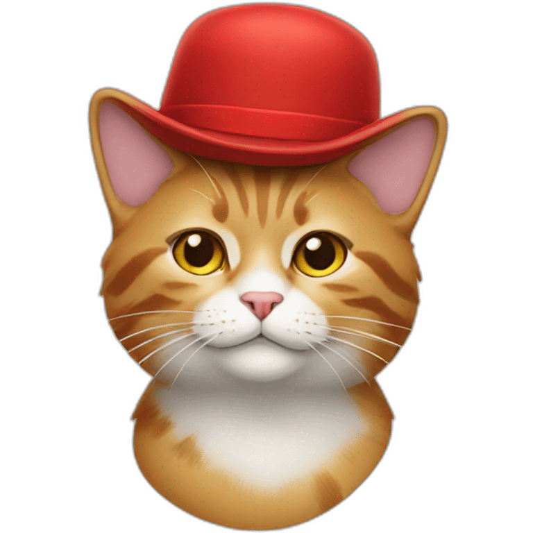 Cat wearing red hat emoji