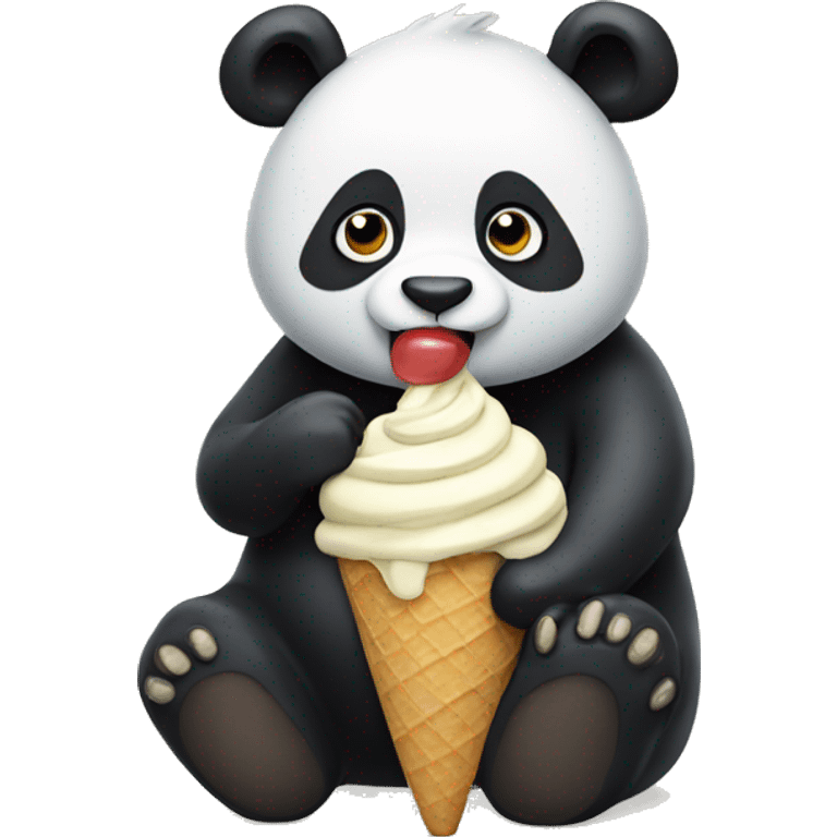 Panda eating ice cream emoji