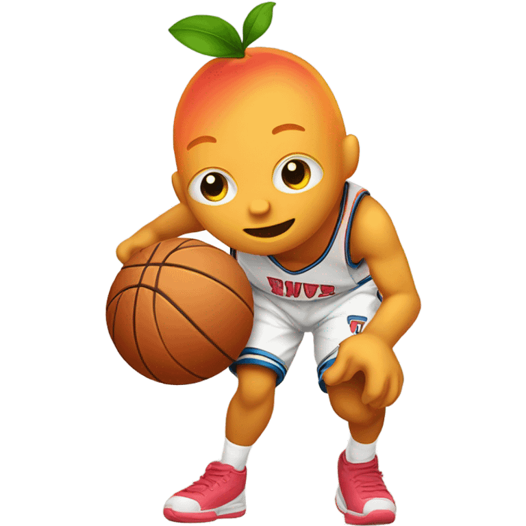 Humanoid peaches playing basketball  emoji