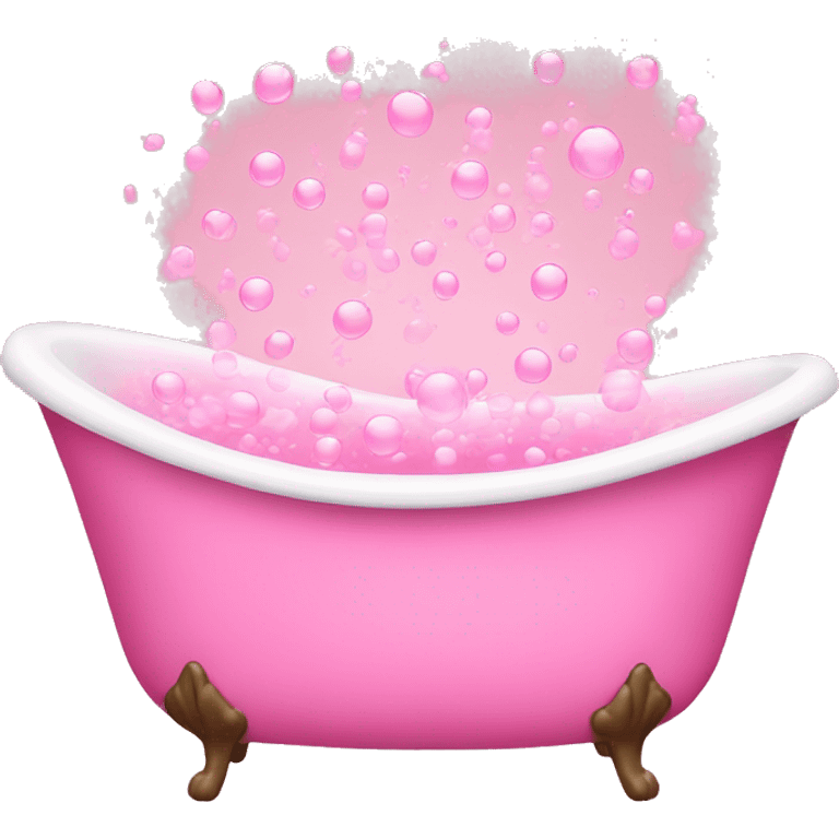 Pink bathtub filled with pink bubbles  emoji