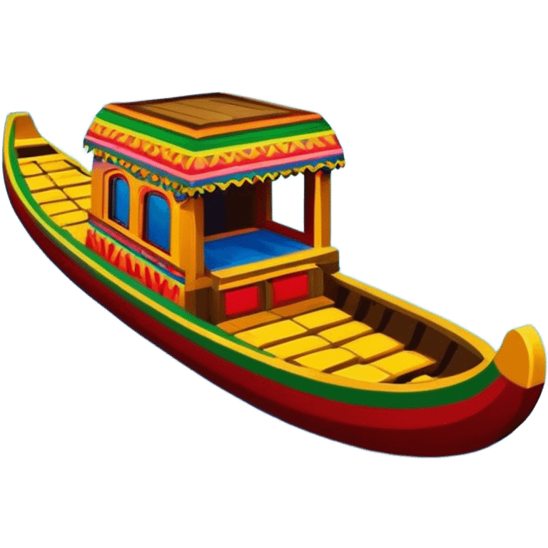 trajinera mexicana de xochimilco en un canal de agua emoji