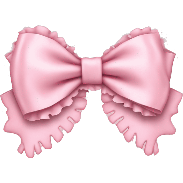 baby pink bow with frilly lace emoji