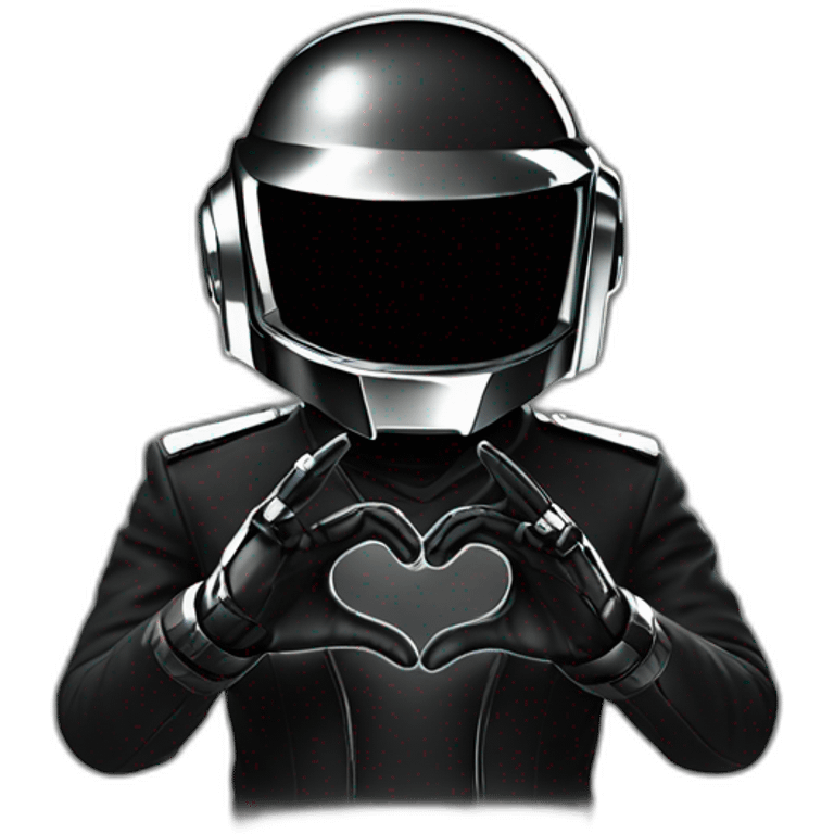 Daft Punk making a heart symbol emoji