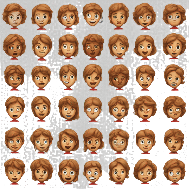 Faces of red emoji