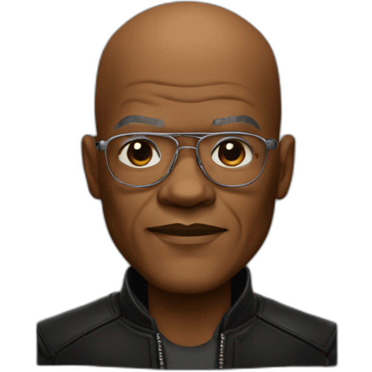 bald samuel l jackson in leather coat emoji