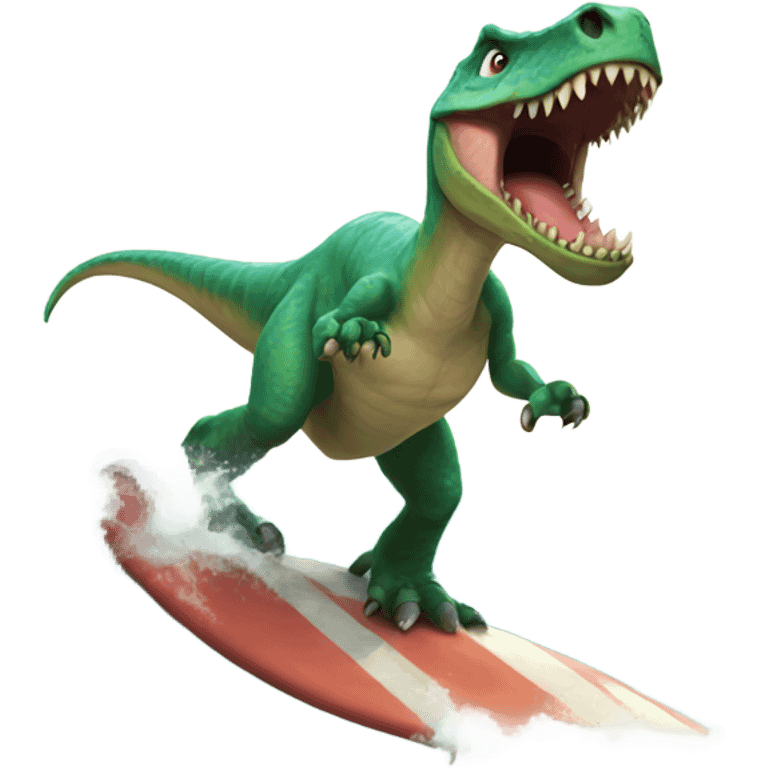 surfing dinosaur emoji