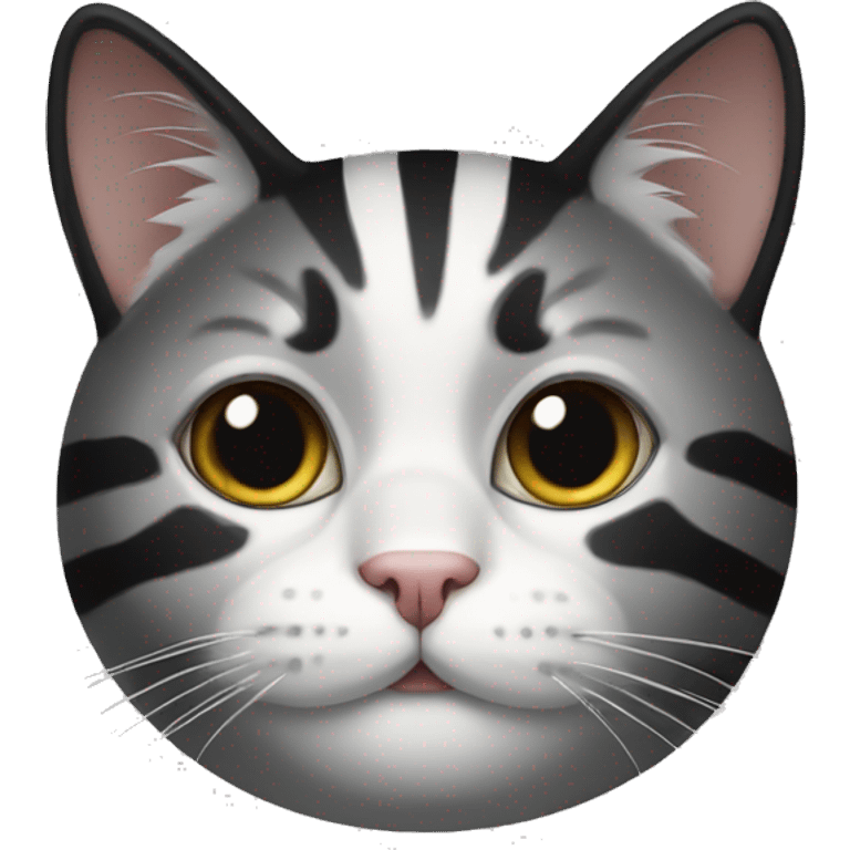 Black white striped cat emoji