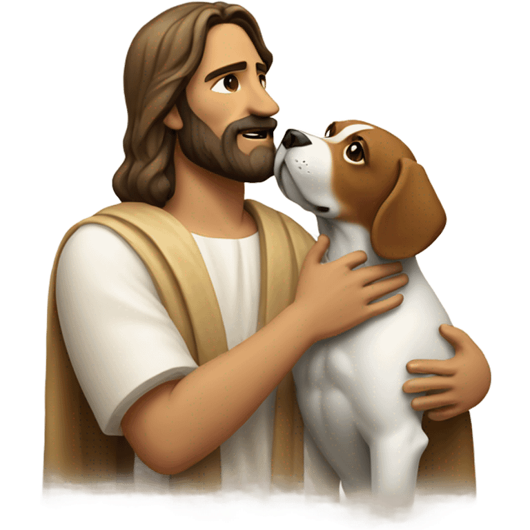 Jesus with boxer dog emoji