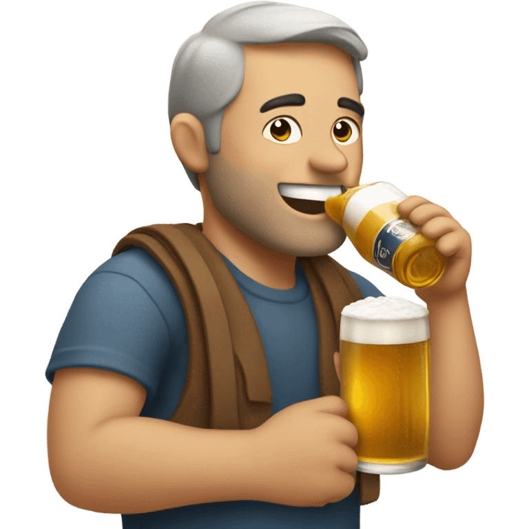 Man drinking a beer emoji