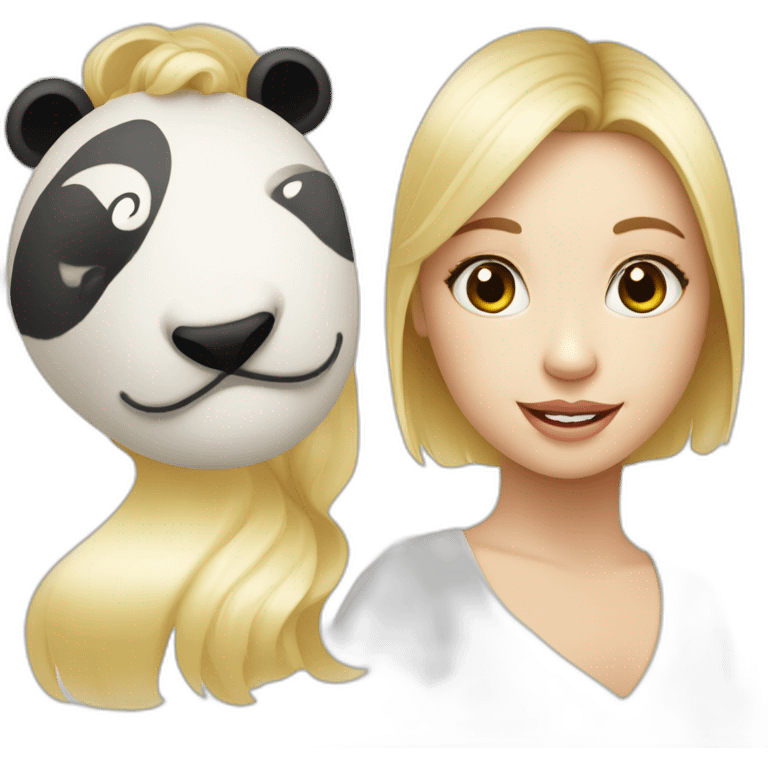 Een blond kind met een licht gele truiRed panda face emoji