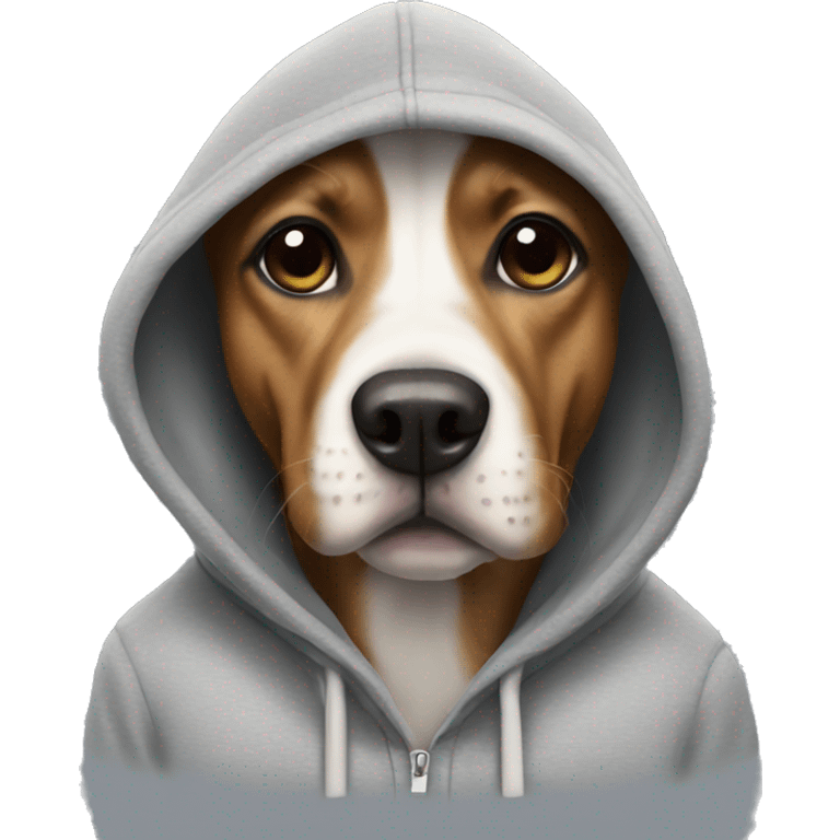 Dog wearing a hoodie emoji