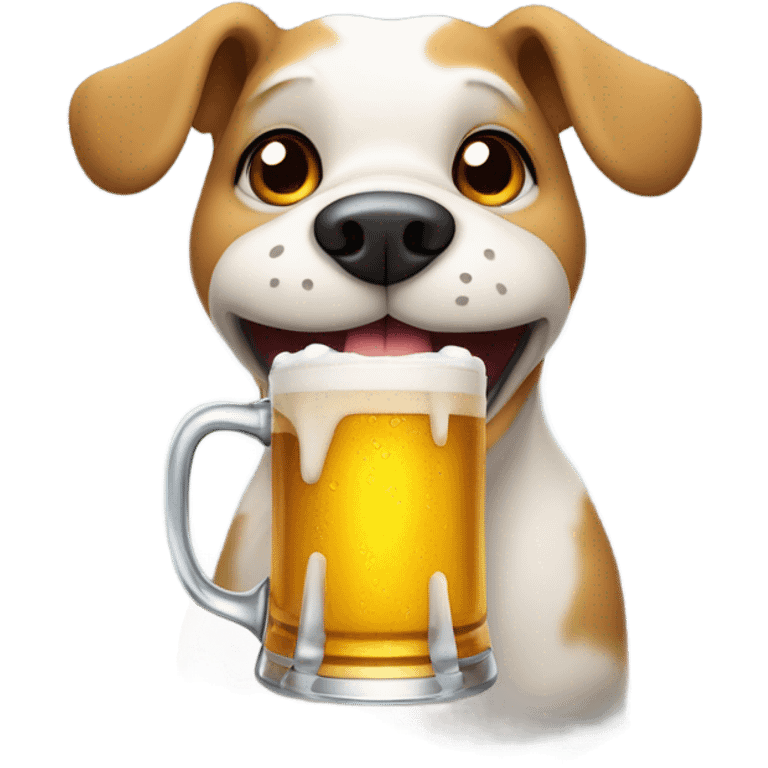 Dog drinking beer emoji