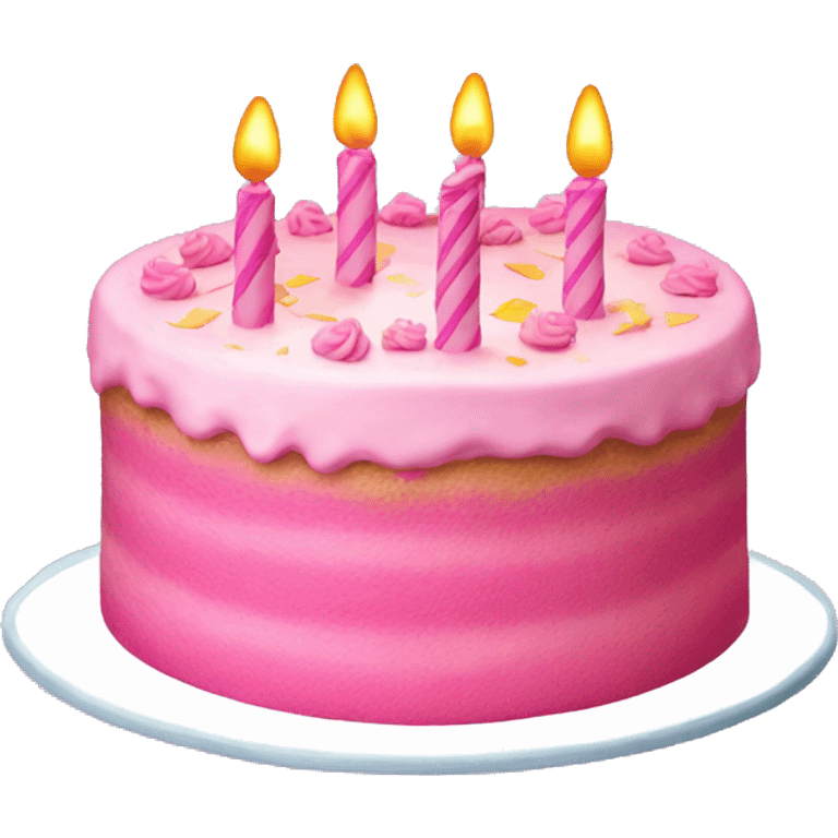 Pink birthday cake emoji