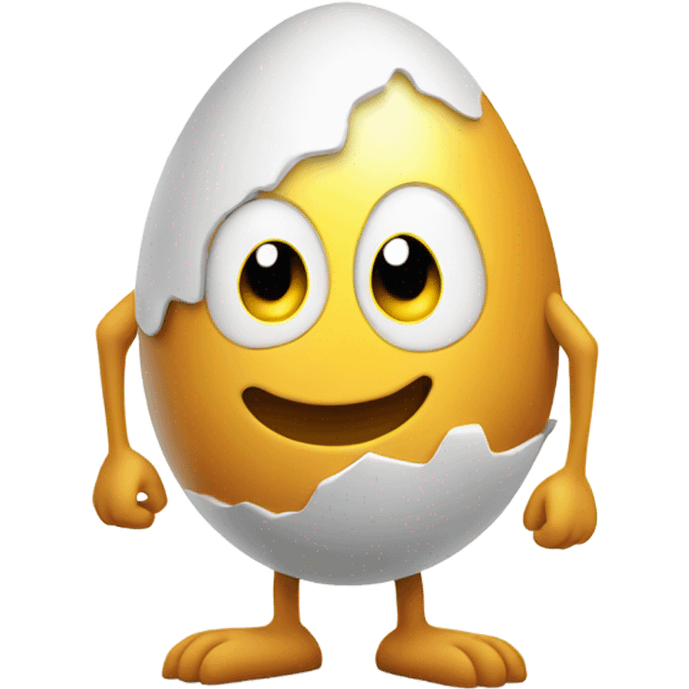 Egg with arms and legs emoji