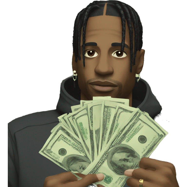 Travis Scott holding money emoji