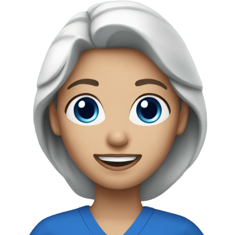 Dentist female in royal blue scrubs emoji