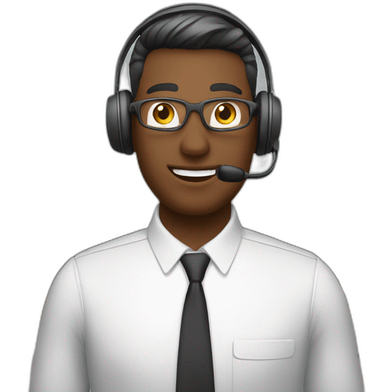 customer service man with headset X emoji too ho emoji