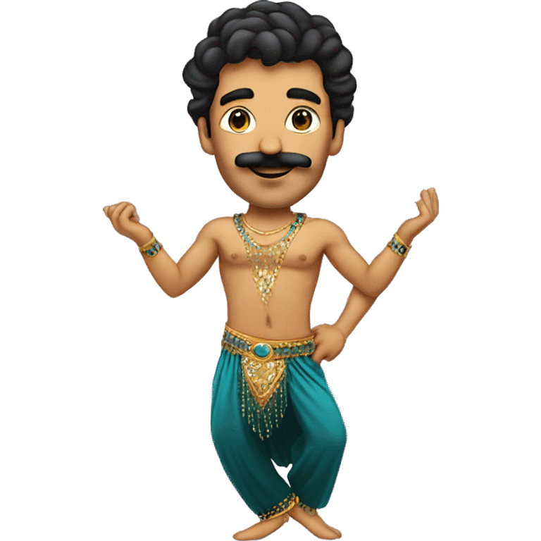 man Belly dancer moustache dancing emoji