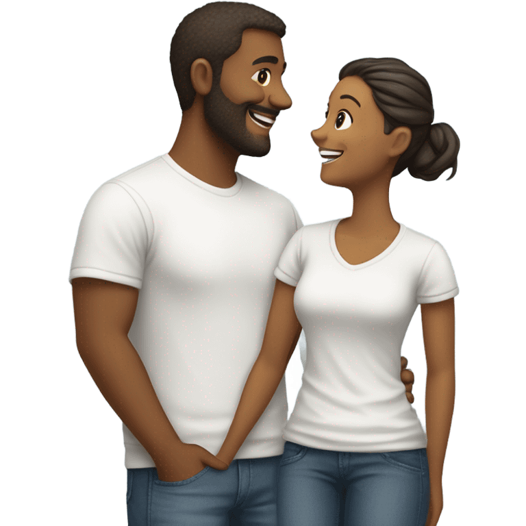 happy couple in casual attire emoji