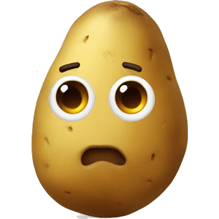 a potato wearing a hopdie emoji