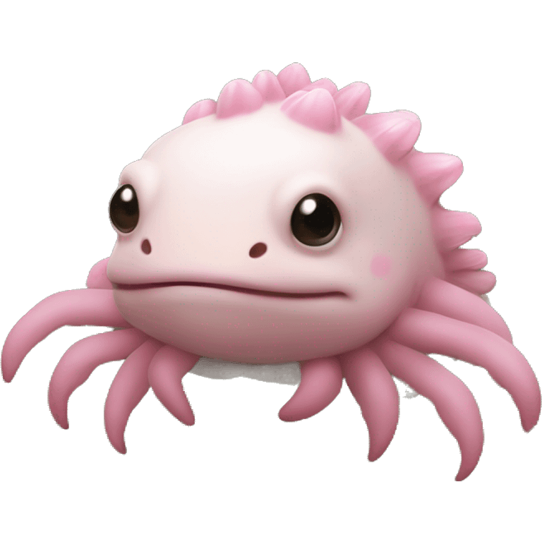 Axolotl sakura flowers on it a head emoji