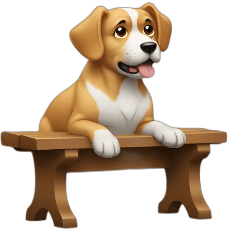 Dog on a muscular bench emoji