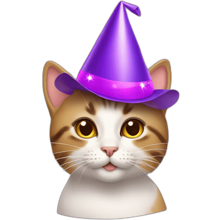 Cat with a top party hat emoji