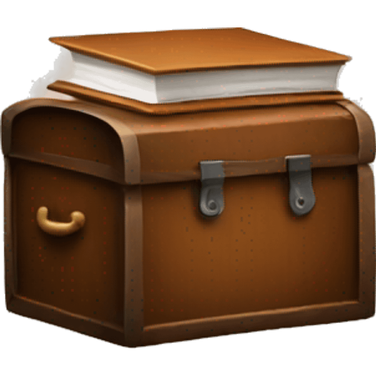 Brown chest of books emoji